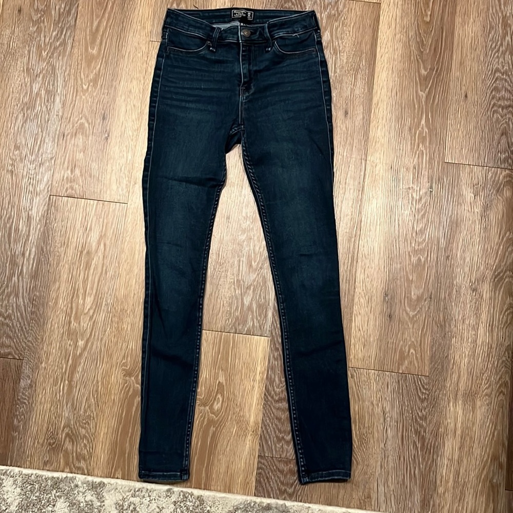 Abercrombie Dark Rinse Harper Low Rise Jean Leggings